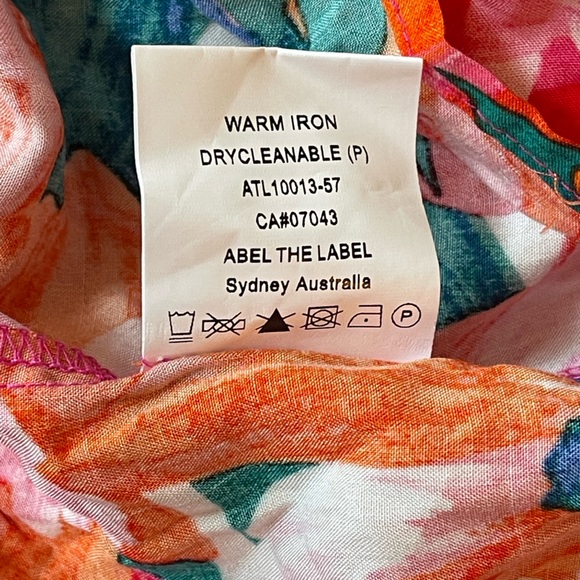 Abel the Label Floral Midi Dress Pink Red Size L - Picture 15 of 15